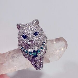 Luxury Cat Head Ring with AAA Zircon & 18K Real Gold Plating –  for Cat Lover